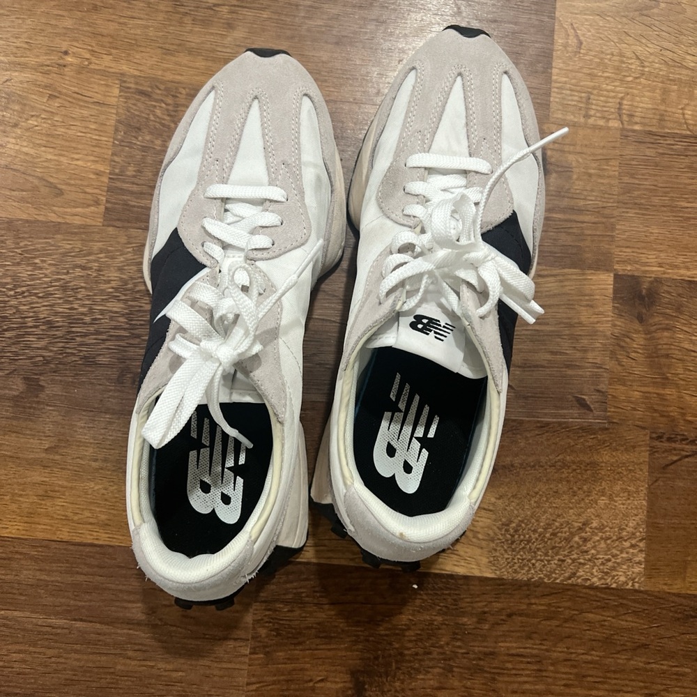 New Balance White, Black and Light Gray Retro Runner Sneakers